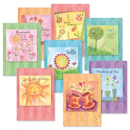 Product Cover in This Together Friendship Greeting Cards Value Pack - Set of 16 (8 Designs) Large 5 x 7 Cards, Sentiments Inside, Thinking of You Cards, Envelopes Included