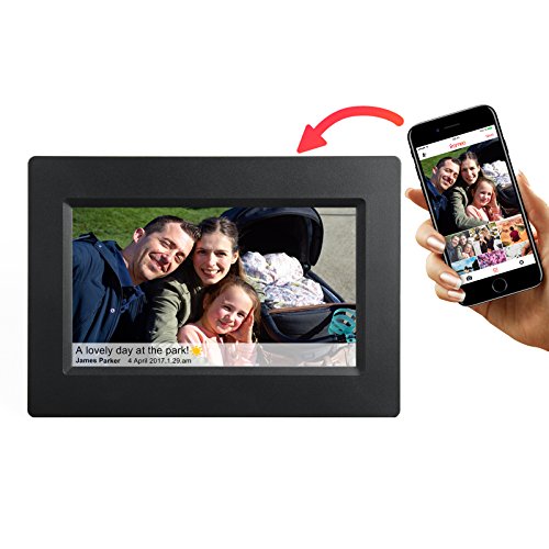 Product Cover Feelcare 7 Inch Smart WiFi Digital Picture Frame with Touch Screen, Send Photos or Small Videos from Anywhere, IPS LCD Panel, Built in 8GB Memory, Wall-Mountable, Portrait&Landscape(Black)