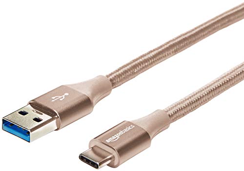 Product Cover AmazonBasics Double Braided Nylon USB Type-C to Type-A 3.1 Gen 1 Charger Cable | 10 feet, Gold