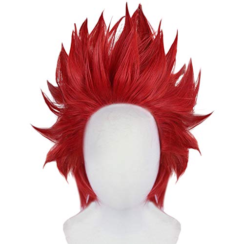 Product Cover Anogol Hair Cap+Short Red Anime Cosplay Wig Synthetic Hair Wavy Wigs Fancy Dress Costume Party