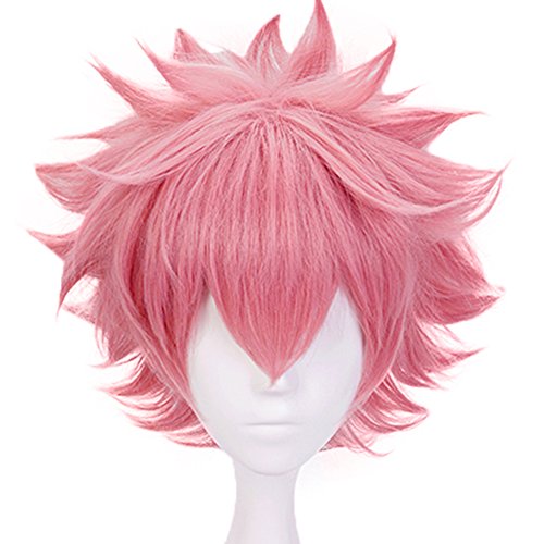 Product Cover Anogol Hair Cap+Cosplay Wig Girls' Short Pink Wigs For Women Synthetic Hair Fancy Dress