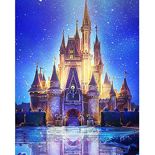 Product Cover DIY 5D Diamond Painting Kits for Adults, Granmp Full Drill Crystal Rhinestone Painting Kit Diamond Cross Stitch Paint by Number Kits Rhinestone Embroidery for Home Wall Decoration Castle, 11.8