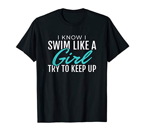 Product Cover Swim Like Girl Tshirt Gift Women Ladies Girls Swimming Shirt