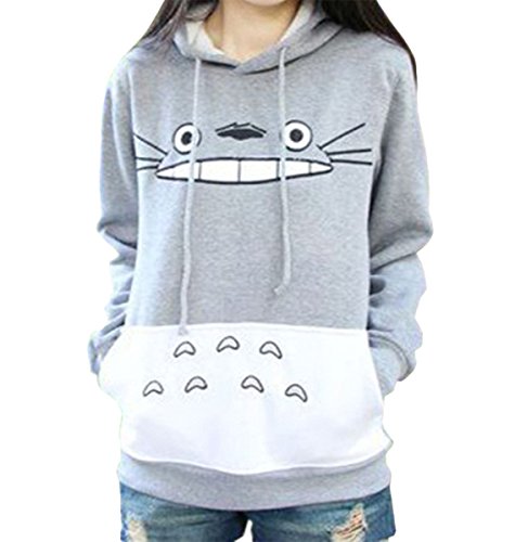Product Cover ACEFAST INC Women's Totoro Hoodie Cosplay Costume Sweater Casual Pullover Gray