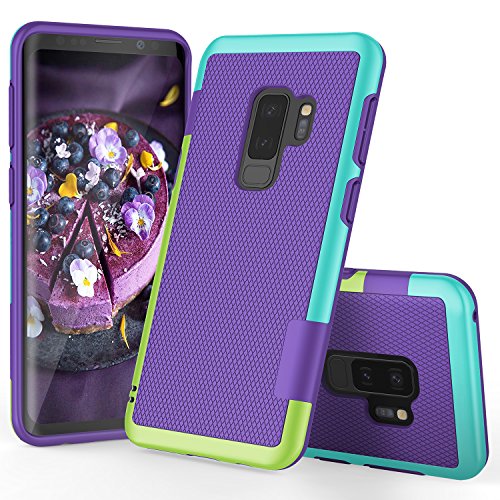 Product Cover Galaxy S9 Plus Case, S9+ Case, TILL(TM) Ultra Slim 3 Color Hybrid Impact Anti-Slip Shockproof Soft TPU Hard PC Bumper Extra Front Raised Lip Case Cover for Samsung Galaxy S9 Plus G965U [Purple]