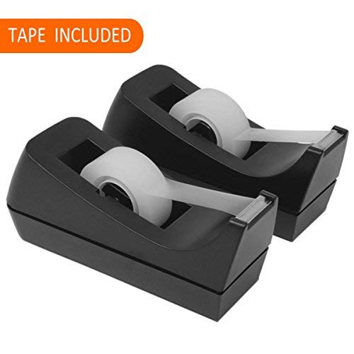 Product Cover Weighted Tape Dispensers (2 Pack Includes Tape Rolls and Letter Opener)