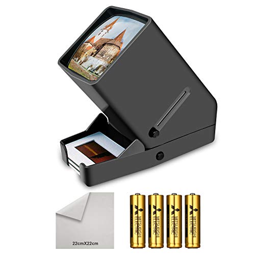 Product Cover Rybozen 35mm Film and Slide Viewer, 3X Magnification and Desk Top LED Lighted Illuminated Viewing and Battery Operation-for 35mm Slides & Positive Film Negatives(4AA Batteries Included)