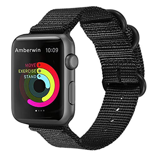 Product Cover Amberwin Compatible for Apple Watch Band 44mm 42mm 40mm 38mm, Nylon NATO iWatch Band Replacement Strap for Apple Watch Series 5/4/3/2/1