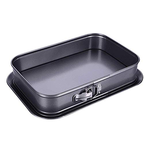 Product Cover EYRA Non-Stick Cheesecake Pan, Springform Pan, Rectangle Cake Pan with Removable Bottom Leakproof and Quick Release Latch Bakeware 14 inches 9.3 inches 3 inches Black