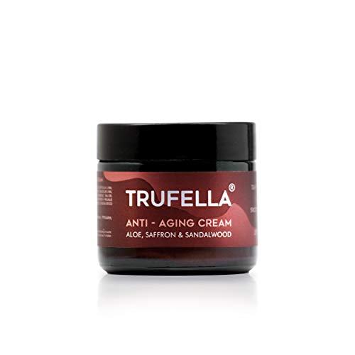 Product Cover TRUFELLA Natural Hydrating Day Or Night Anti Ageing Face Moisturiser For Firm Age Defying Skin For Men And Women (Saffron And Sandalwood) -50 G