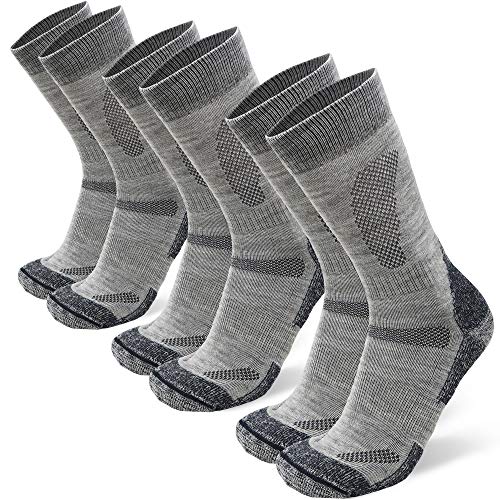 Product Cover Merino Wool Hiking & Walking Socks 3 pack (Light Grey, US Women 11-13 // US Men 9.5-12.5)