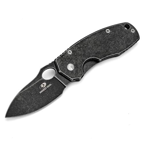 Product Cover Mossy Oak Folding Pocket Knife, EDC Utility Tool with Drop Point Blade and Frame Lock Handle - for Survival, Camping, Hunting (Black Stone Wash)