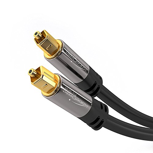 Product Cover KabelDirekt Optical Digital Audio Cable (50 Feet) Home Theater Fiber Optic TOSLINK Male to Male Gold Plated Optical Cables Best for Playstation & Xbox - Pro Series