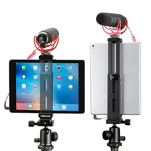Product Cover Aluminum iPad Tripod Mount Holder Attachment, by Ulanzi, iPad Tripod Adapter Bracket w Cold Shoe Mount 1/4 inch Screw for Tripod Monopod for iPad Pro, iPad Air, iPad Mini for iPad Video Recording