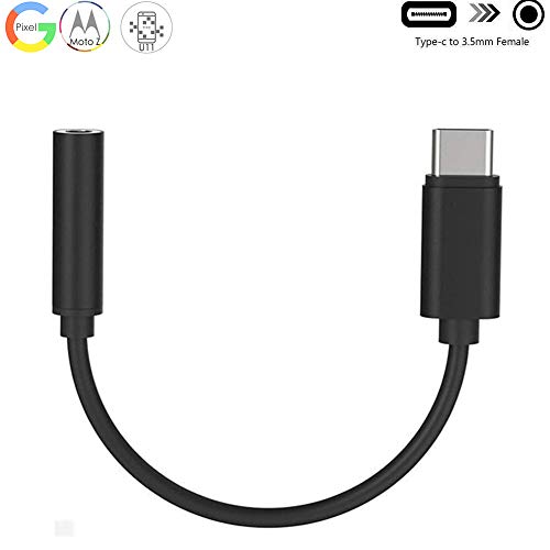 Product Cover AD ADTRIP Type C to 3.5mm Audio Adapter USB C Headphone Adapter Type C Aux Converter for Google Pixel 2/2 XL/ 3/3 XL/ 4 XL, iPad Pro 2018, Galaxy Note 10/10+/Tab S5e/S6, Oneplus 6T/7, HTC U11-Black