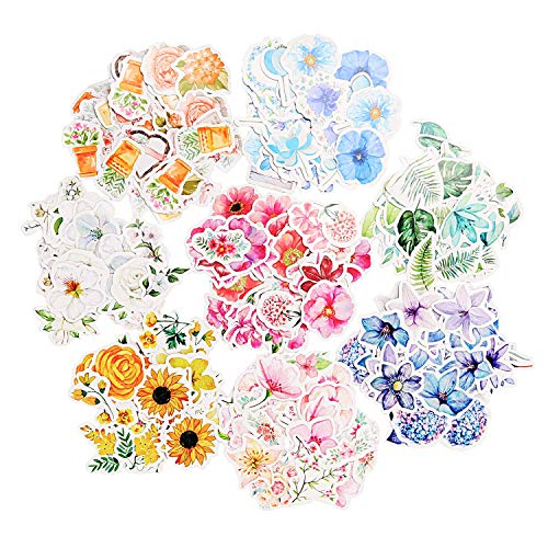 Product Cover Molshine 360pcs Various Special Shaped Stickers-Flower Series Decals for Personalize Laptops, Skateboards, Luggage, Cars, Bumpers, Bikes, Bicycles,Books-8 Different Styles of Flowers