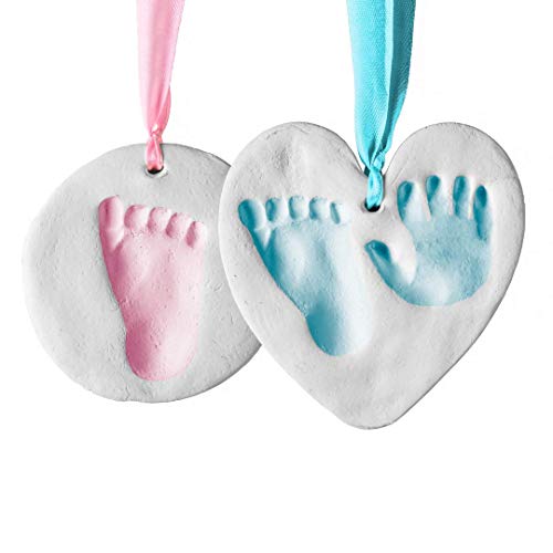Product Cover Bubzi Co Baby Footprint Kit & Handprint Ornament for Baby Girl Gifts & Baby Boy Gifts, Unique Baby Shower Gifts, Personalized Baby Gifts for Baby Registry, Keepsake Box Nursery Decor