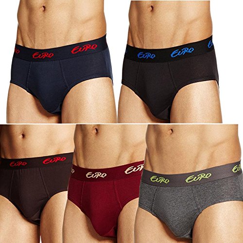 Product Cover Euro Rupa Men's Multicolor Cotton Brief Pack of 5
