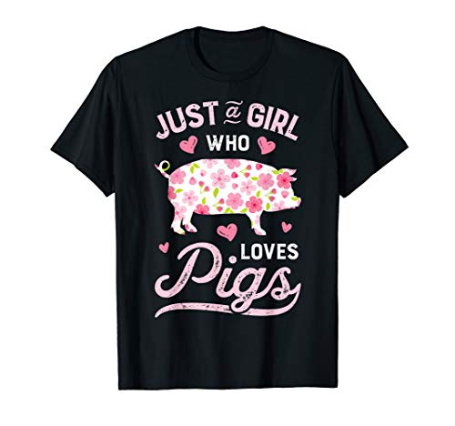 Product Cover Just a Girl who Loves Pigs T Shirt Funny Pig Farmer Gifts