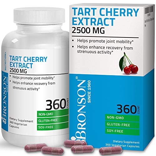 Product Cover Bronson Tart Cherry Extract 2500 mg Vegetarian Capsules with Antioxidants and Flavonoids Non-GMO Gluten Free Soy Free 360 Count