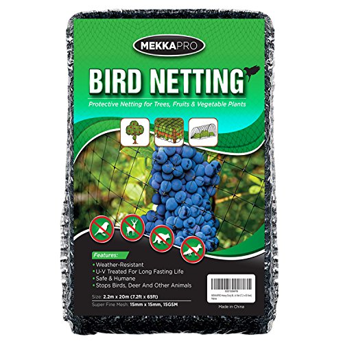 Product Cover MEKKAPRO Heavy Duty Bird Netting, Garden Nets for Fruit, Vegetable, Plant Trees | Deer Netting and Fencing | Anti-Bird and Deer Net (7.2 x 65 feet)
