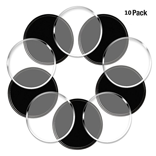 Product Cover KEKU 10pcs Adhesive Gel Pad Non-Slip Gel Pad Portable Automatic Gel Base for Mobile Phones, Mats, Keys, Easy Removal, Adhere to Anywhere (Round Black, White)