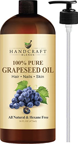 Product Cover Handcraft Pure Grapeseed Oil - 100 Percent All Natural - Premium Therapeutic Grade Carrier Oil for Aromatherapy, Massage, Moisturizing Skin and Hair Huge - 16 oz