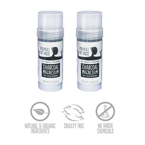 Product Cover 2 PACK - Primal Pit Paste - Charcoal Magnesium Daily Detox Deodorant STICK - 2.7 oz (77g)