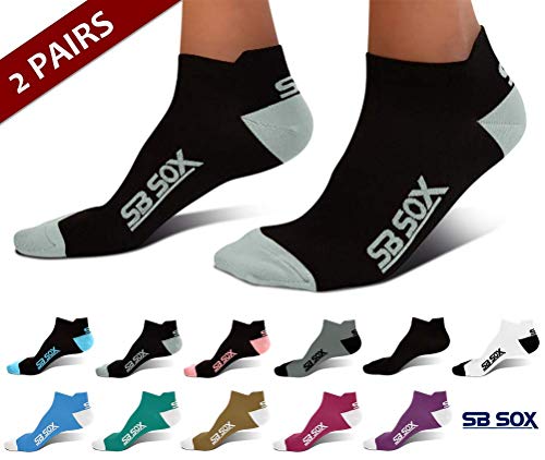 Product Cover SB SOX Ultralite Compression Running Socks for Men & Women (2 Pairs) - Perfect Option to Our Compression Socks - Best No-Show Socks for Running, Athletic, Everyday Use (Black/Gray, Large)