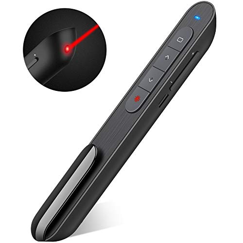 Product Cover DinoFire Wireless Presenter Rechargeable Hyperlink Volume Control USB Presentation Powerpoint Clicker Remote Control Slide Advancer 2.4GHz