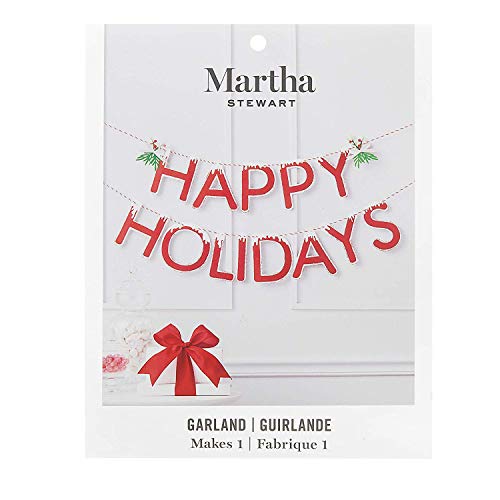 Product Cover Martha Stewart 30068367 Chipboard Happy Holidays Bunting Garland, Red, Green