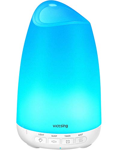Product Cover VicTsing 150ml Essential Oil Diffuser, 3rd Version Aromatherapy Diffusers Ultrasonic Cool Mist Humidifier with Sleep Mode, Waterless Auto-Off & 8-Color LED Light for Home Office Room Baby-White