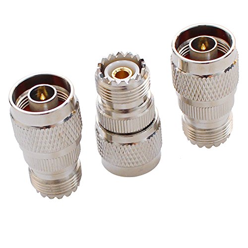 Product Cover N Male to UHF Female Pack 3pcs RF Antenna Coaxial Coax Adapter SO-239 Jack Coax Adapter SO239 Connector