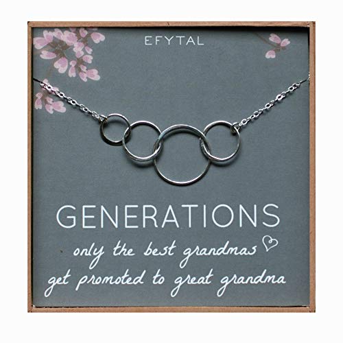 Product Cover EFYTAL Generations Necklace for Great Grandma, Sterling Silver Four Circle Gift 4 Great Grandmother Jewelry