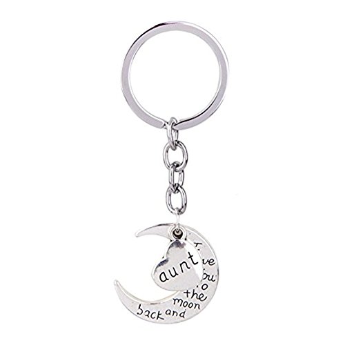 Product Cover Happy Birthday Gifts for Aunt Heart Shaped I Love You Keychain Keyring for Aunt from Niece Nephew Birthday Gifts