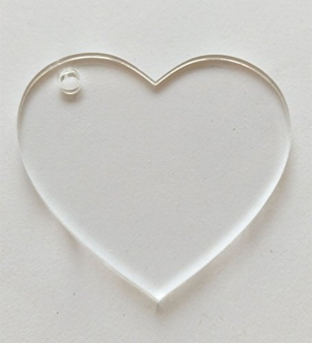 Product Cover 10pcs/lot Blank Clear Acrylic Heart Shape Pendants Material, Plexiglass Laser Cut Blank Hearts Keychain Necklace DIY Accessory 1/8
