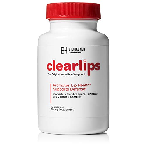 Product Cover Clearlips by Biohacker Supplements - Prevent and Heal Cold Sores, Herpes (HSV1) and Fever Blisters Guaranteed - Natural L Lysine Formula Supports Prevention and Promotes Clear Lips