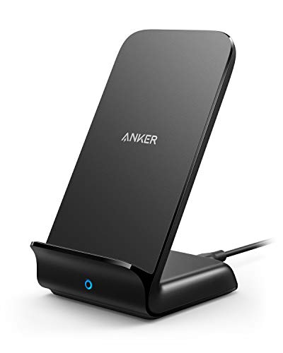 Product Cover Anker Wireless Charger, PowerWave 7.5 Stand, Qi-Certified, Fast Charging iPhone 11, 11 Pro, 11 Pro Max, XR, Xs Max, Xs, X, 8, 8 Plus, Samsung Galaxy S10 S9 S8, Note 10 Note 9 (No AC Adapter) - Black
