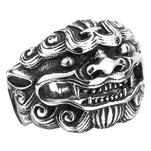 Product Cover ZMY Mens Fashion Jewelry Rings, 316L Stainless Steel Chinese Kylin Design Animal Ring for Men