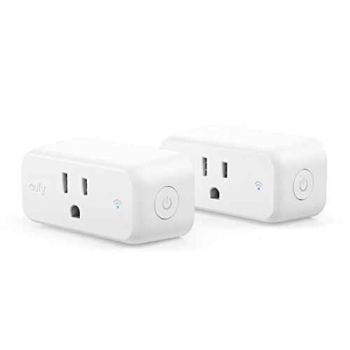 Product Cover eufy Smart Plug by Anker, No Hub Required, Works with Amazon Alexa and The Google Assistant, Wi-Fi Enabled, White, Set Schedules, Countdown Timer, Control Remotely, Away Mode (2 Pack) (A)