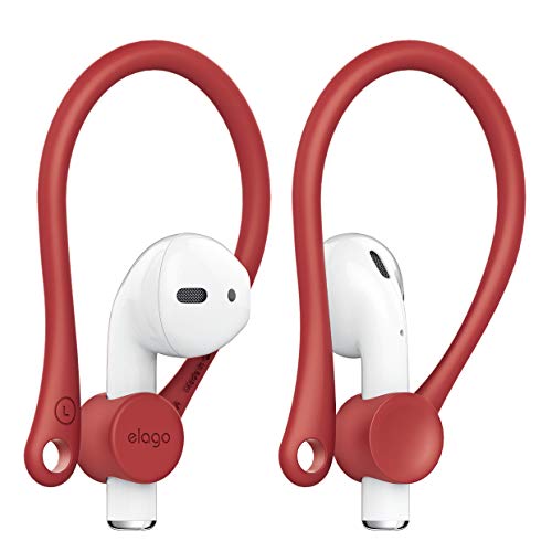Product Cover elago AirPods EarHook (Red) Compatible with Apple AirPods 2 & 1 - Lightweight, Perfect for Outdoor Activities, Long-Lasting Comfort