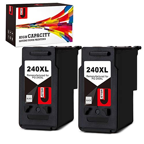Product Cover JetSir Remanufactured Ink Cartridge Replacement for Canon PG-240XL PG240 XL,Use on Canon Pixma MG3620 MG3220 MX472 MX452 MX532 MG3520 MG2220 MX432 MX512 MG2120 MG3522 MG3120 MG4120 MX439 Printer