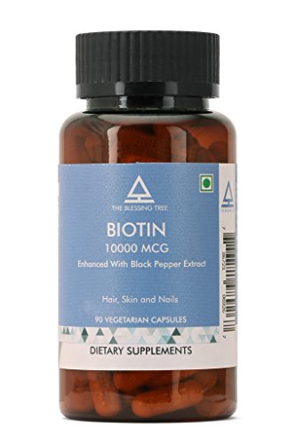Product Cover The Blessing Tree Biotin 10,000mcg Enhanced Absorption with Black Pepper Extract- 90 Veg Capsules