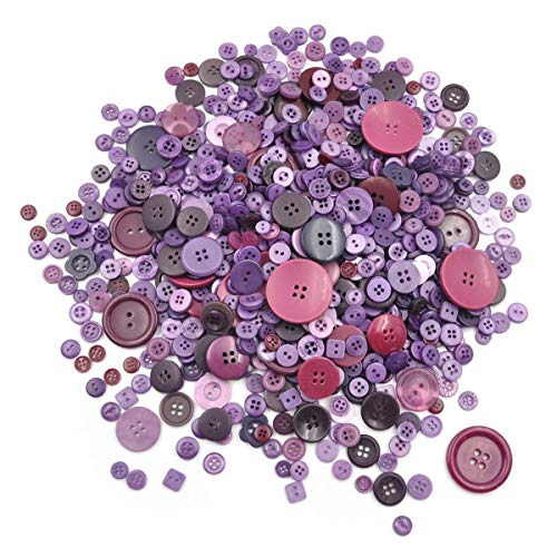 Product Cover Esoca 650Pcs Purple Crafts Buttons Bulk Assorted Sizes Purple Art Buttons for Crafts, Arts, Decoration, Collections, Sewing