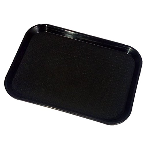 Product Cover Decornt Serving Platter/Large Tray; Made of Premium Plastic; Rectangular Shape; Length 16 Inches X Breadth 12 Inches; Pack of 1; Black Color.