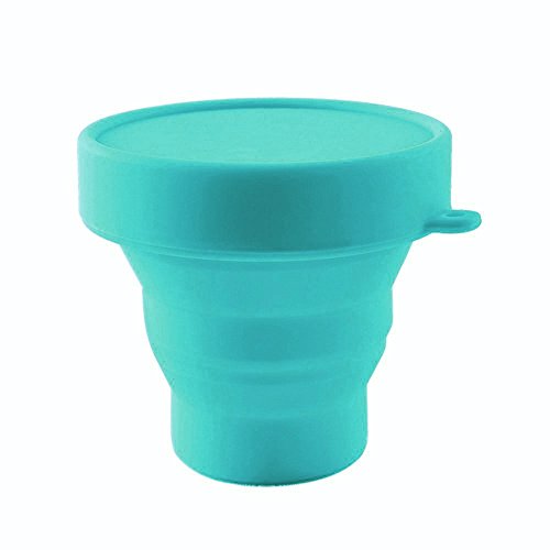Product Cover Collapsible Silicone Cup Foldable Sterilizing Cup for Menstrual Cups and Storing Your Diva Cup - Foldable for Travel from LUCKY CLOVER (Sky Blue)