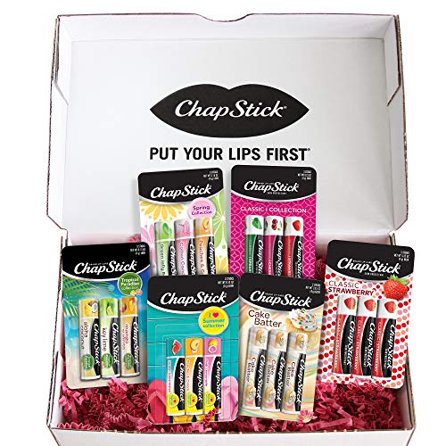 Product Cover Chapstick Valentines Day Gifts for Her, Classic Lip Balm, Lip Moisturizer, Lip Care, 3Count X 6 Pack, Cake Batter/Tropical/Strawberry Flavor, Great Gifts for Women