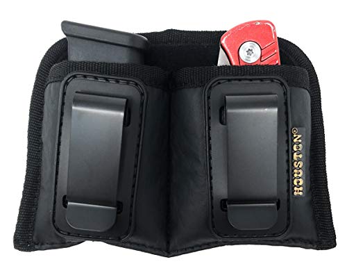 Product Cover Concealment Magazine and Multi Use Holster IWB Clip Fits Most Double Stack 9mm / .40 Cal. for Compact Sizes Like Glock 26/27, Sig P365 (Double Medium Compact Double Stack 9mm /.40 Cal)