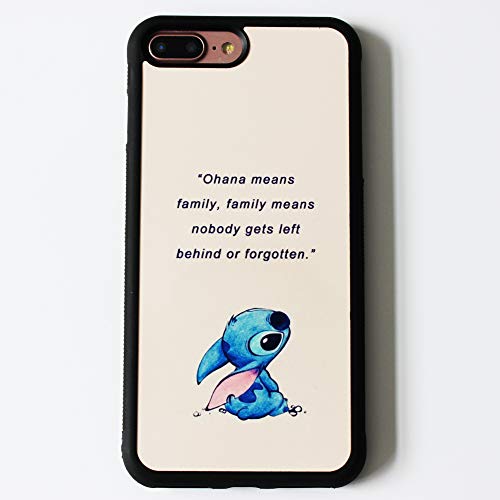 Product Cover Lilo & Stitch Quote Art Case For iPhone 7 Plus / 8 Plus (5.5 Inch) Comic TPU Silicone Rubber Gel edge + PC Bumper Case Skin Protective Custom Designed Printed Phone Protector Full Protection Cover