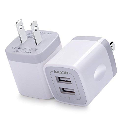 Product Cover USB Plug, Wall Charger, AILKIN 2.1A Power Wall Home Fast Charging Staion Base Box Cube Block Outlet Brick Replacement for iPhone Cell Phone, Samsung Charger Box, LG and More USB Charge Dock